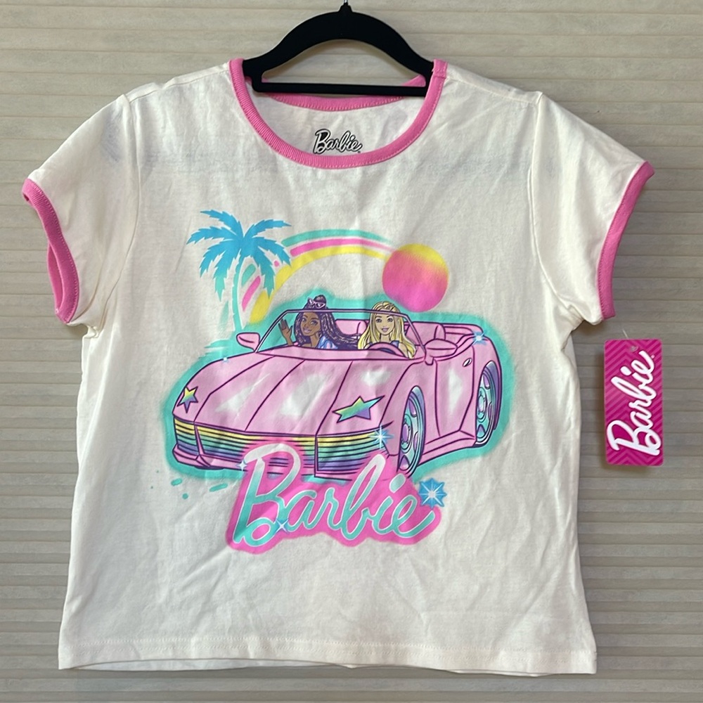 Child, Barbie T-shirt, crop top NWT Large